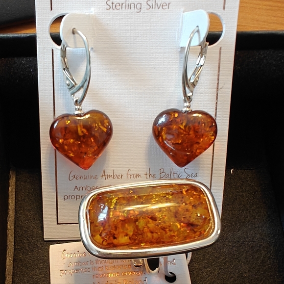 925 Amber Ring - Picture 4 of 14